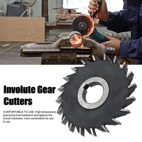 Gear Cutter Disc Set For Metalworking, Pro Grade HSS Milling Cutters With 32mm Inner Bore, shown with grinding sparks, fine punching design.