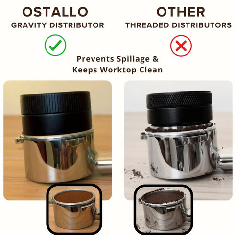 Straight Up Pro 54mm Espresso Accessories Kit with Gravity Distributor and Mess-Free Coffee Grounds for Home Brewing