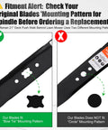 Diagram showing correct 'Bow Tie' and incorrect 'Circle' mounting patterns for 21 Inch Mulching Mower Blade Replacement For Troy Bilt TB Series Walk Behind Fits TB110 TB240 TB230 TB130 TB200 TB160 TB210 TB280ES TB320 TB115 TB220 9420741A 7420741A 74204276.