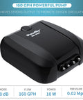 4 Outlet Aquarium Air Pump Quiet Adjustable Oxygen Aerator For Fish Tanks And Ponds front view showing 160 GPH output.