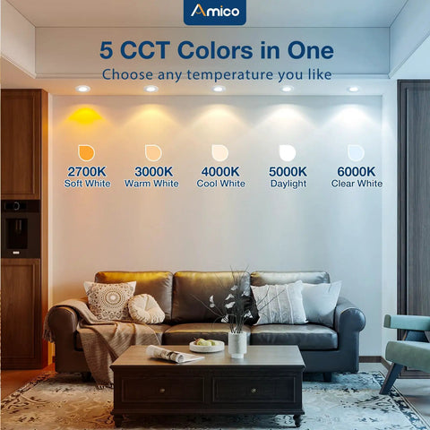 Killer Brightness 6 Inch Gimbal Eyeball Led Recessed Can Light 12 Pack 360 Rotate Tilt 5 Cct Adjustable Hella Flexible Spotlight Retrofit Trim Kit For Accent Lighting