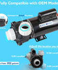 Heavy Duty Spa Pump Motor Replacement For Hot Tubs Single Speed 56 Frame 4Hp 220 Volt Straight Swap with 2-inch port.