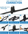Steps to install connectors in Low Voltage Landscape Lights Kit With Transformer And Timer, 12W 12-24V Outdoor LED 3000K, ETL Listed