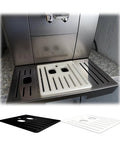 Dinamica Plus Drip Tray Protector Cover Scratch Resistant Non Slip Cup Tray Guard With Eight Locking Points Easy Install Coffee Machine Accessory Black installed on a coffee machine.