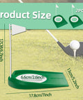 Putting Green Indoor Set Two Pack With Cups And White Flag Portable Golf Practice Kit size dimensions shown with club