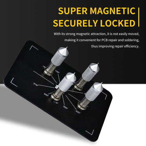 Magnetic Four Piece PCB Holder With Adjustable Arms Clamp Stand For Soldering Desoldering And Rework On Circuit Boards