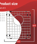 Stainless Steel Sink Grid Protector for Kitchen Sink 13x16 Inches, dimensions 14.37x12.5, set of 2 bottom protectors shown