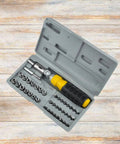 Ready To Bust Knuckles On Car Repairs Rock This 41 Piece Mini Socket Wrench Set With A Reversible Ratchet And Non Slip Handles.