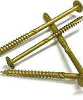Bronze Construction Lag Screws With Knurled Shank For Beefy Grip And Maximum Hold, Torx T40 Drive, Type 17 Threads, 8 Inch Length