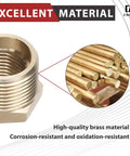 Brass reducing pipe bushing, 1/2 in NPT male to 1/4 in NPT female, 1200 PSI, pack of 5