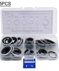 Garage Grade Car AC Compressor Seal Kit With Gasket Set, 45 Pieces, 6 Sizes, shown in organized plastic box