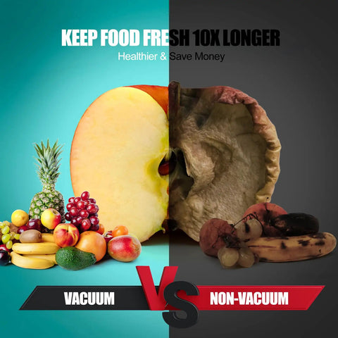 Comparison of fresh and spoiled fruit, showcasing effectiveness of Electric Mason Jar Vacuum Sealer Kit With 10 Canning Lids.