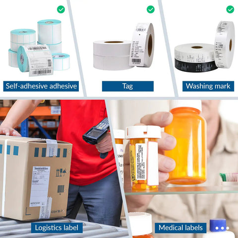 No Sweat Automatic Label Rewinder Machine With Heavy Gauge Metal Take Up Drum And Slick Two Way Rollback For Fast Printer Sync Bulk Labeling Warehouse Essential with assorted rolls and labels.