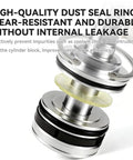 Heavy Duty Xalc Pneumatic Cylinder Featuring Inclined Rod Lever Design And Compression Clamping Rocker Arm Fixture Non Magnetic Aluminum Build, showcasing the durable dust seal ring.