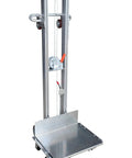 Premium Aluminum Manual Load Lift With Hand Crank Winch And Smooth Rollin Swivel Casters 24 By 20 Inch Platform with dolly wheels.