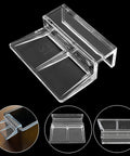 Top Shelf Heavy Duty Aquarium Lid Clips 8 Pack, Tough Clear Acrylic Fasteners For 12mm Tank Edges, Fish Bowl Top Holders With Unbeatable Grip, Secure Cover Latches That Lock Down Tight No Wiggle Guaranteed, close-up view of clip.