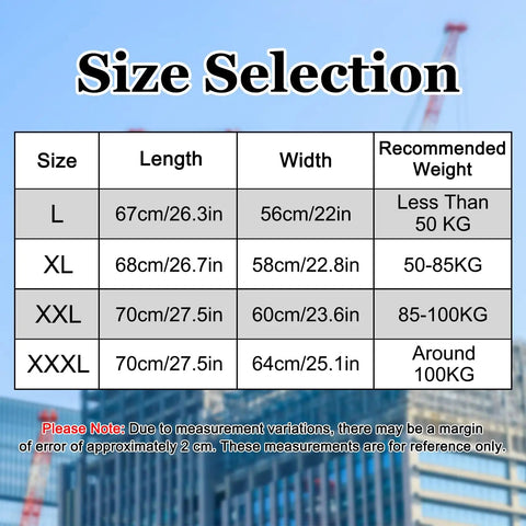 Size chart for Heavy Duty Custom Safety Vest With Bold High Viz Reflective Striping For Crew Branding And Site Ready Performance.