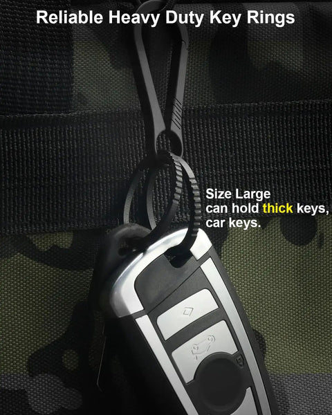 Titanium Key Rings Set In Two Sizes For Everyday Carry Side Push Split Key Chains Beefy Carabiner Style holding car key