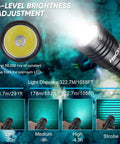 Beast Mode 3000 Lumen Dive Flashlight For Underwater Exploration Rechargeable Scuba Light With 328 Foot Depth Rating IPX8 Waterproof