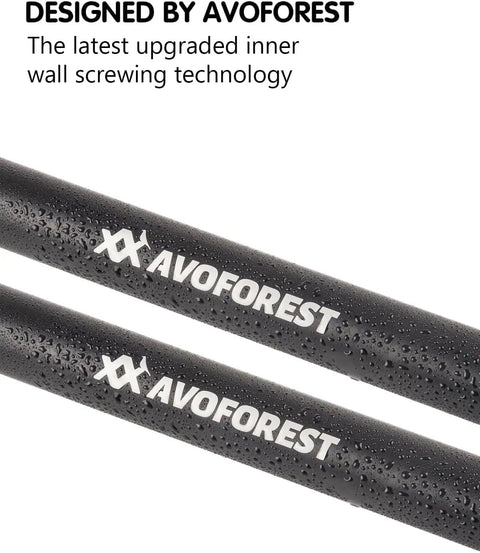 Close-up of Beefed Up Heavy Duty Adjustable Tarp Poles 8.7Ft Telescoping Aviation Aluminum Canopy Poles with water droplets