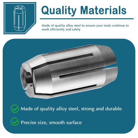 2 Pack Replacement Collet Kit For Spiral Saws And Drywall Cutout Tools One Eighth Inch, alloy steel, durable and precise design.