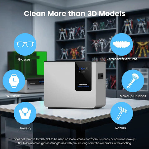 40 Kilohertz Ultrasonic Resin Cleaner And Wash Station For 3D Prints Hella Easy Sla Dlp Model Scrubber That Knocks Out Uncured Residue Fast Using Isopropyl Alcohol