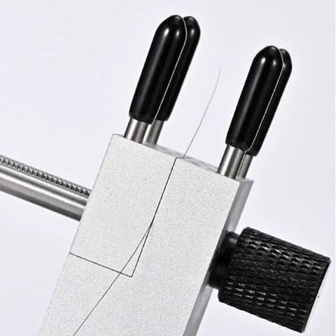 Close-up of Mini Vise Clamp for Jewelry Making Adjustable Jaw Opening from 0 to 2.48 Inch, showing rods and knobs