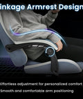 Gamer Grade Ergonomic Gaming Chair With Back Support For Marathon Sessions showing adjustable armrest design