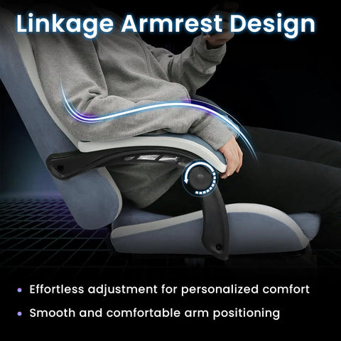 Gamer Grade Ergonomic Gaming Chair With Back Support For Marathon Sessions showing adjustable armrest design