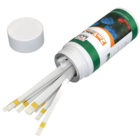2 In 1 Soil And Nitrogen Test Strips Kit For Garden Lawn And Pots 120 Count showing open container with test strips