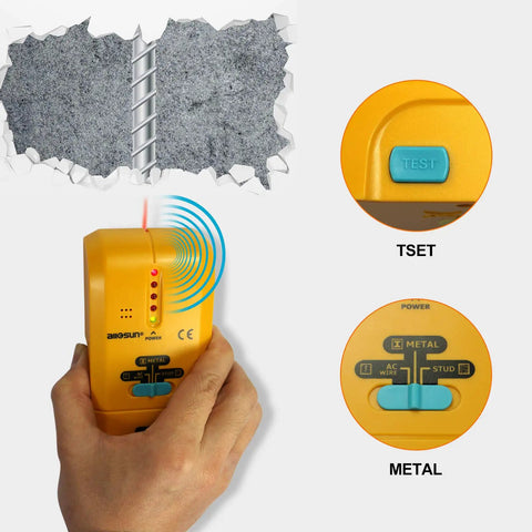 Absolute Fire 3 In 1 Led Wood Stud Finder And Multi Scanner Electronic Sensor Snags Hidden Nails Pipes Rebar Wire Cables For Drywall Repair Essential Tool