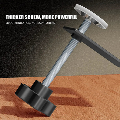 Heavy Duty C Clamps For Cabinet Installation Face Frame Alignment Tool With Built In Drill Hole Guide No Sweat Setup Woodworking Jig Total Game Changer For Fast Furniture Repair And Cabinet Mounting 2 Pack showing a thick screw feature on a wooden surface.