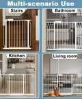 Walk Through Adjustable Baby Gate 24 To 29 Inches Wide 30 Inches Tall Automatic Close Pressure Mount Gate For Stairs