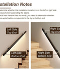Installation guide for Ultra Smooth Body Sensing Lighted Stair Handrail For Indoor Steps Wall Mounted Safety Rail.