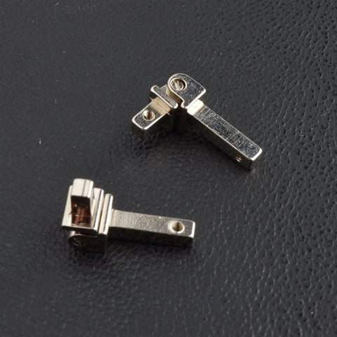 10 Sets Replacement Eyewear Hinges For Glasses And Sunglasses With Spring Hinges Alloy Silver Tone viewed on black surface