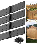 Heavy Duty Gate Hinges 270 Degree Folding Butt Hinges With Electroplating Solid Double Layer Construction for wood gates, fences, 4 pack