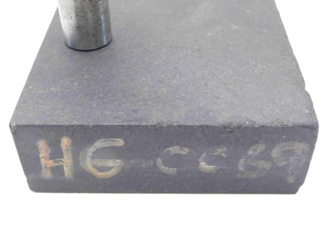 Granite Indicator Base And Comparator Stand With A Six By Six By Two Inch Platform And A Seven And A Half Inch Tall Rod for machinist metrology