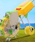 Easy Push Garden Seeder And Fertilizer Spreader For Home Gardens, Double Row Handheld Planter with metal precision wheel
