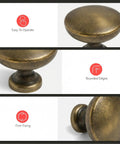 Top Tier Vintage Antique Brass Cabinet And Drawer Knobs 15 Pack Featuring Sweet Wineglass Contour showing rounded edges and easy grip.