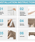 Installation instructions for French Door Curtains With Privacy Blackout Tie Up Shade For Kitchen Dining Nursery And Bathroom