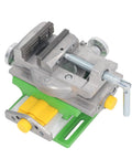 Beefy Cross Slide Vise For Drill Press, 2 Axis X Y Compound Precision Vise, Heavy Duty Aluminum Alloy, 77mm Clamping Range, Mini Milling Machine Vice For Desktop Drilling And Milling, angled view