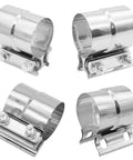 Lap Joint Exhaust Clamp 3 Inch 304 Stainless Steel Band Clamp for 3 Inch OD to 3 Inch ID Pipe Connection with M10 Flange Bolts