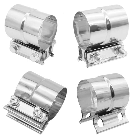 Lap Joint Exhaust Clamp 3 Inch 304 Stainless Steel Band Clamp for 3 Inch OD to 3 Inch ID Pipe Connection with M10 Flange Bolts