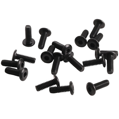 Beefy Flat Head Hex Socket Cap Screws 1/4-20 x 3/4 Inch Full Thread Bolts Black Oxide Stainless 304 18-8 Furniture Fasteners With Allen Hex Drive