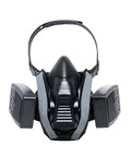 Top Shelf Half Face Tactical Respirator Mask With Quick Release Harness and Helmet Compatible fit, front view showing adjustable straps.