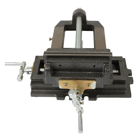 6 Inch Drill Press Vise XY Clamp Machining Jig for Metal and Wood Milling, Beefy Heavy Duty Cross Slide, Two Way Travel, Cast Iron Construction, Precision Milling and Drilling Clamp for Home Shop front view