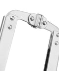 Close-up of nickel-plated swivel pads on Beefy 18 Inch C Clamp Locking Pliers Set 3 Pieces With Swivel Pads And TPR Handle Nickel Plated Vise Grips