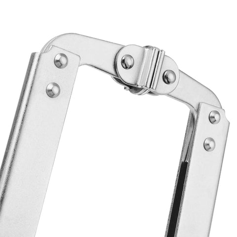 Close-up of nickel-plated swivel pads on Beefy 18 Inch C Clamp Locking Pliers Set 3 Pieces With Swivel Pads And TPR Handle Nickel Plated Vise Grips