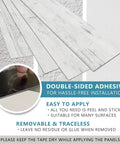 Peel And Stick Wall Panels For Kitchen Bedroom And Backsplash Dope Vinyl Planks With Strong Adhesive Vintage Farmhouse Wood Pattern In White With Grey Self Adhesive Flexible Tiles For Accent Walls And Doorways shown with double-sided adhesive.