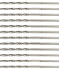 Front view of 12-pack masonry drill bits, 1/8 in diameter by 3 in length